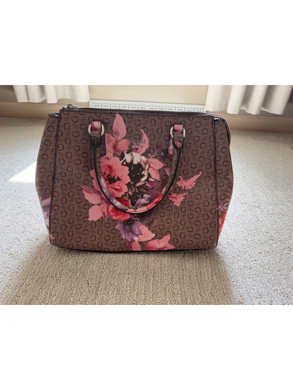Guess floral satchel bag